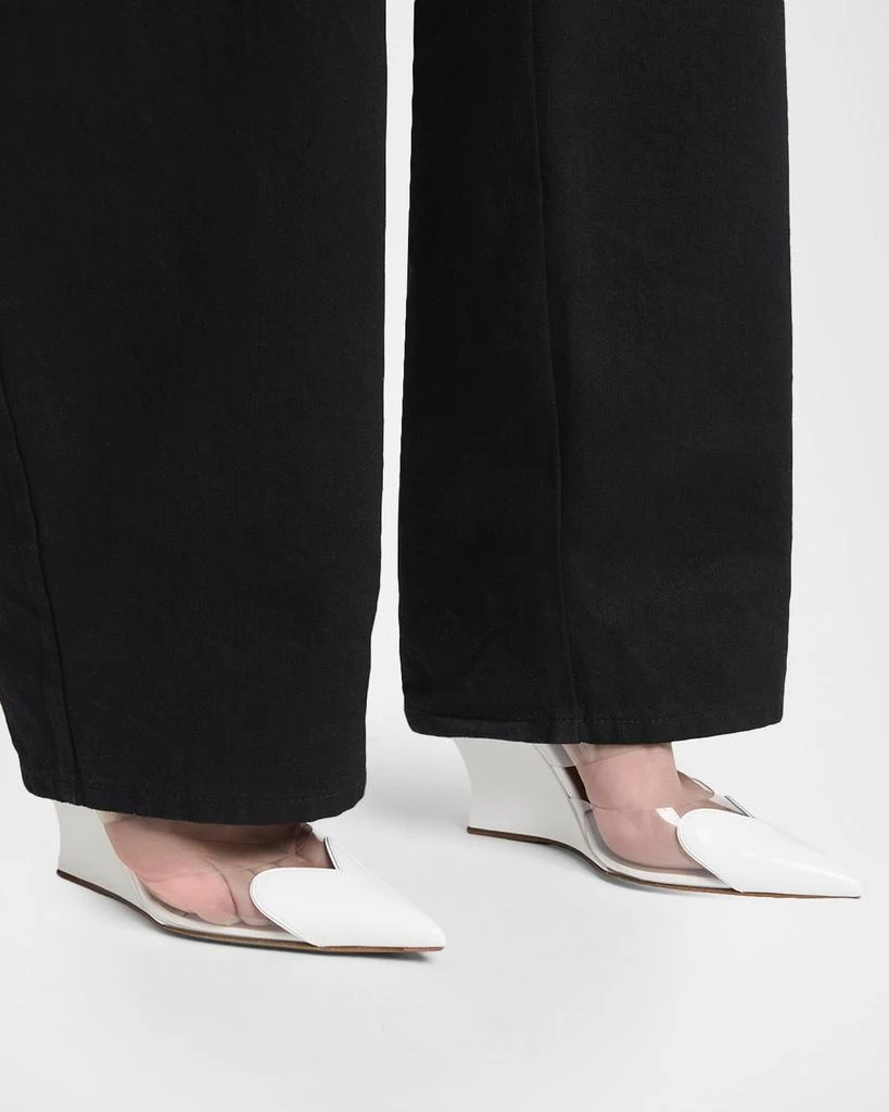 Alaia 90mm Coeur Heart Clear Wedge Mules 2