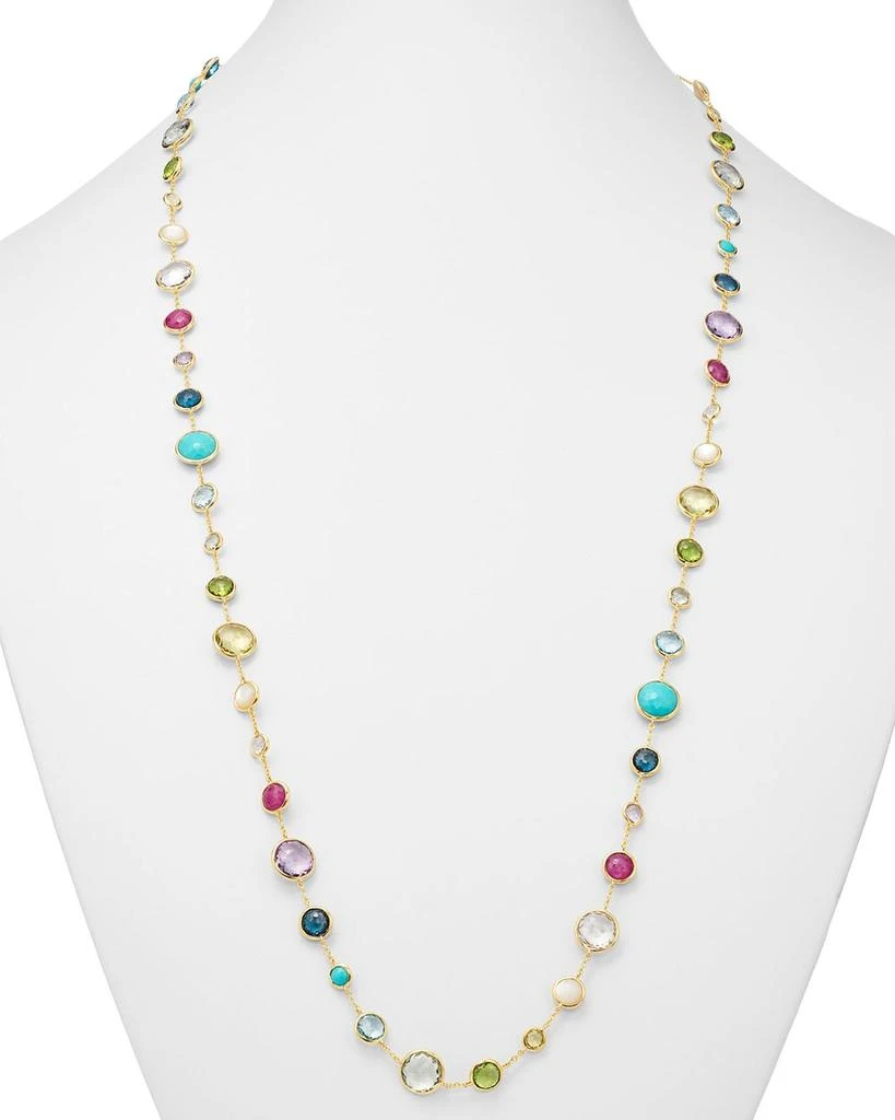 Ippolita 18K Yellow Gold Lollipop Lollitini Mother of Pearl, Green Gold Citrine, Peridot, Green Agate, Blue Topaz, Turquoise, London Blue Topaz, Amethyst & Pink Tourmaline Long Necklace, 36" 2