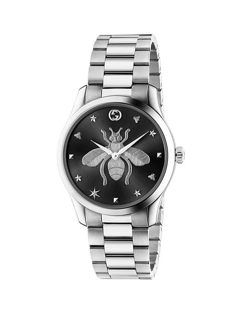 Gucci G-Timeless Collection Bee Stainless Steel Chronograph Watch 4