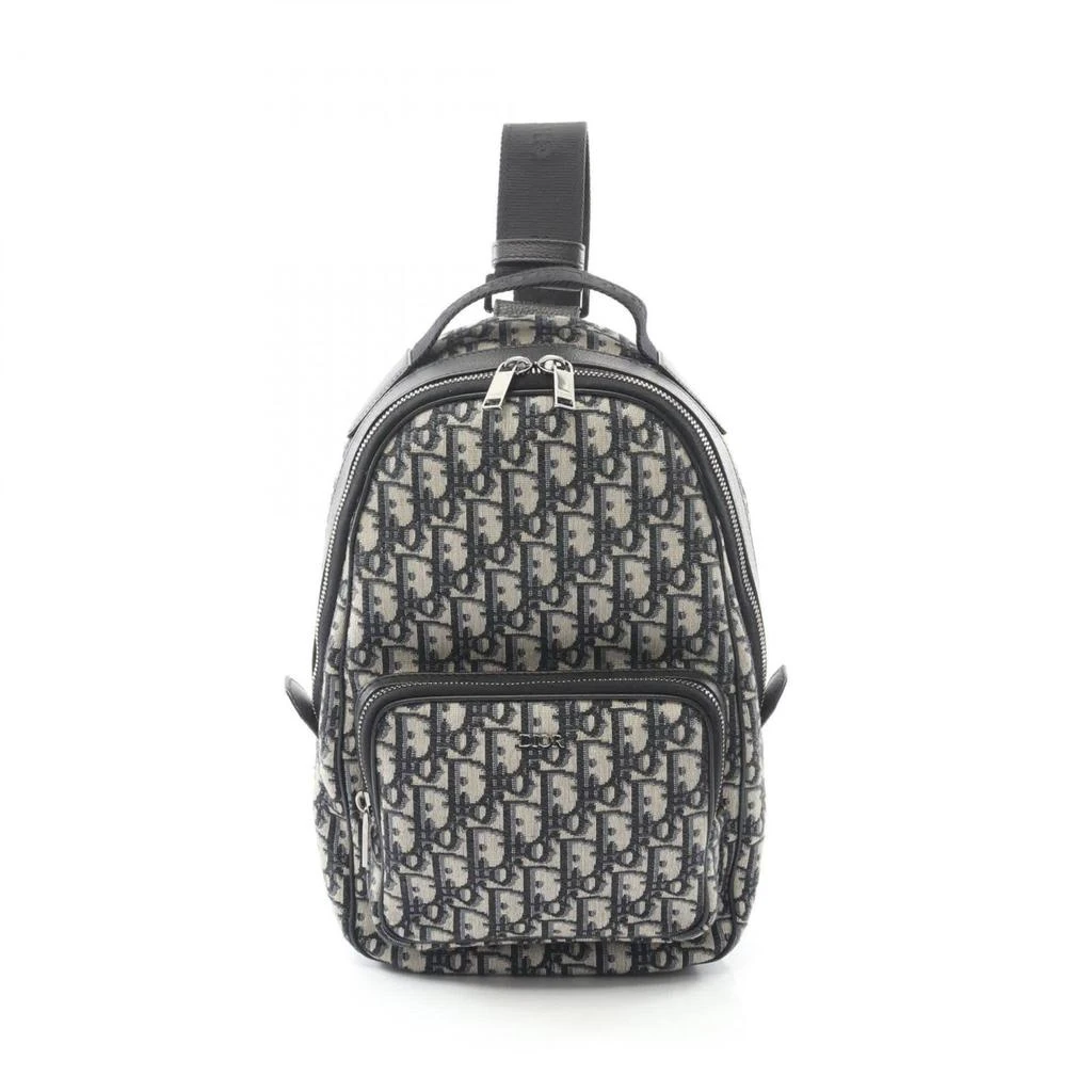 Dior Navy Canvas Leather Fanny Pack Sling Bag (Pre-Owned)