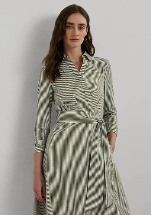 Ralph Lauren Ralph Lauren Striped Surplice Broadcloth Midi Dress 4