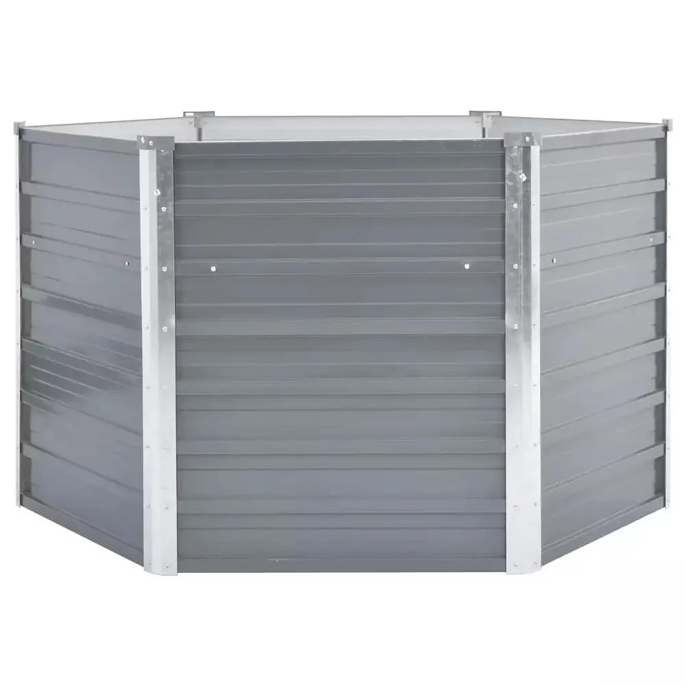 vidaXL Garden Raised Bed Galvanized Steel 50.8"x50.8"x30.3" Gray 2