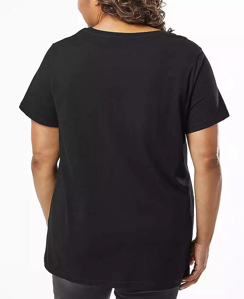 LA Pop Art Plus Size We Wish You A Merry Christmas Word Art V-Neck T-Shirt 3