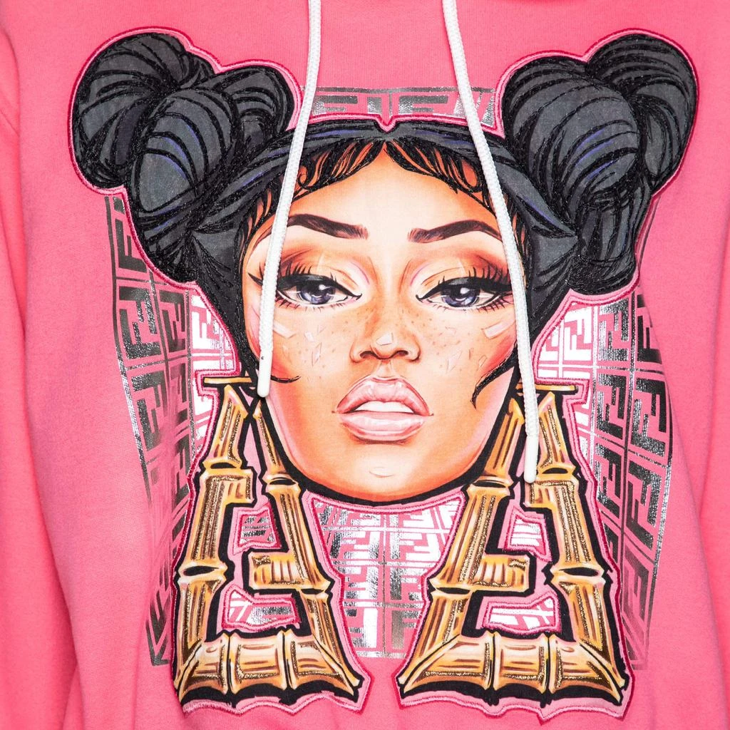 Fendi Fendi Pink Knit Nicki Minaj Printed and Embroidered Hoodie M 3