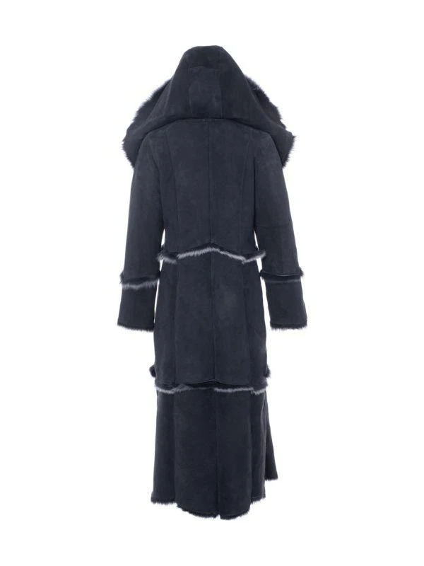 WOLFIE FURS Made For Generations™ Reversible Hooded Sheepskin Shearling Coat 2