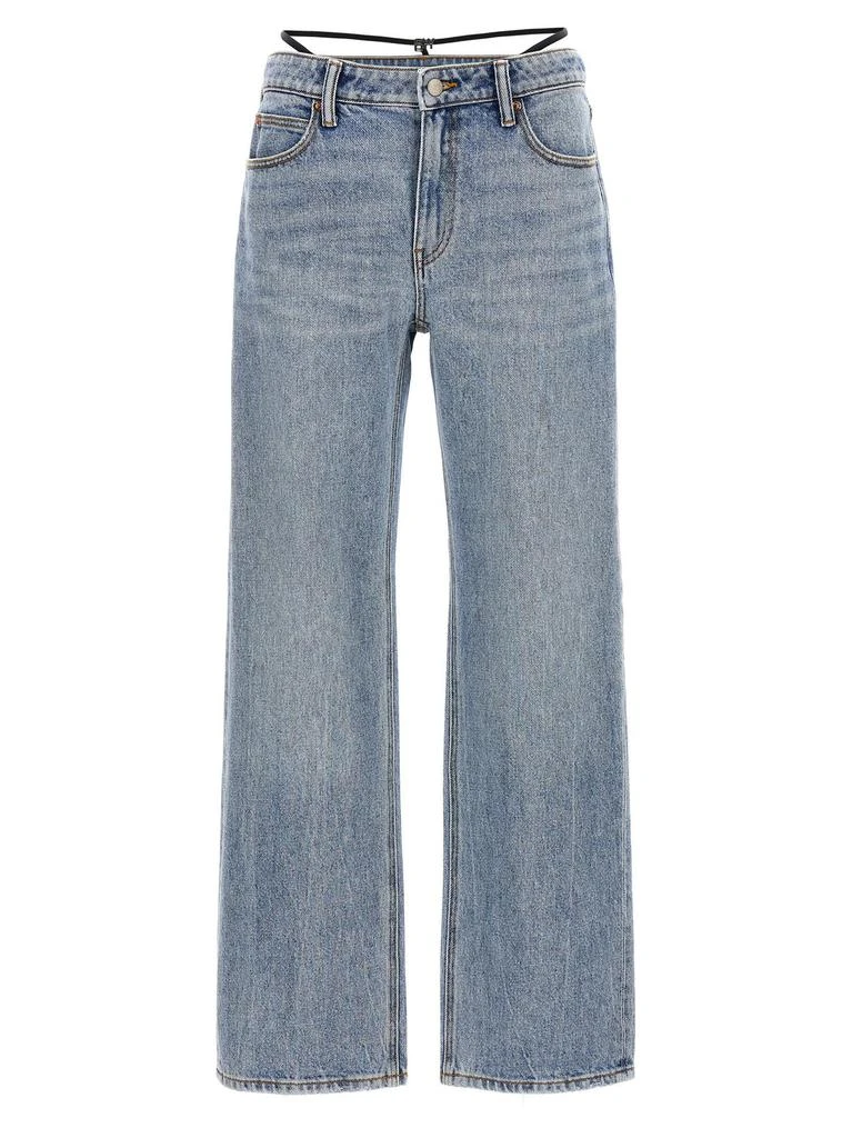 Alexander Wang Alexander Wang Pre-Styled Logo Thong Mid Rise Jeans 1