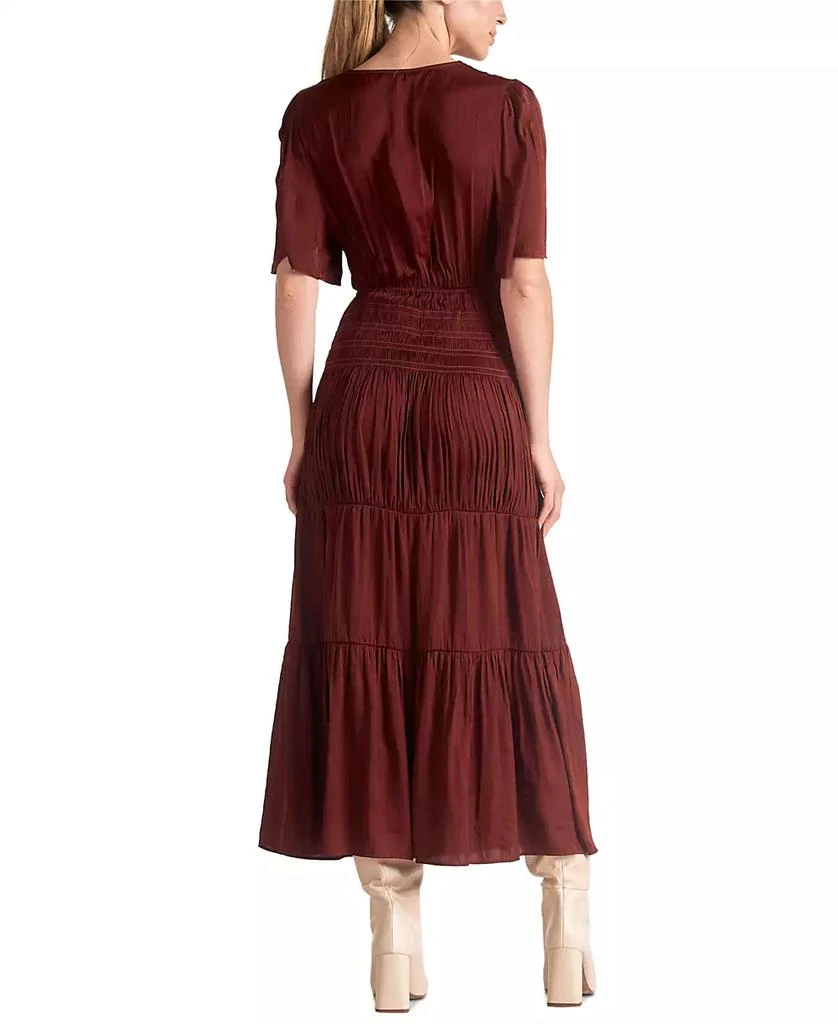 Elan Women's Short-Sleeve V-Neck Tiered Maxi Dress 2