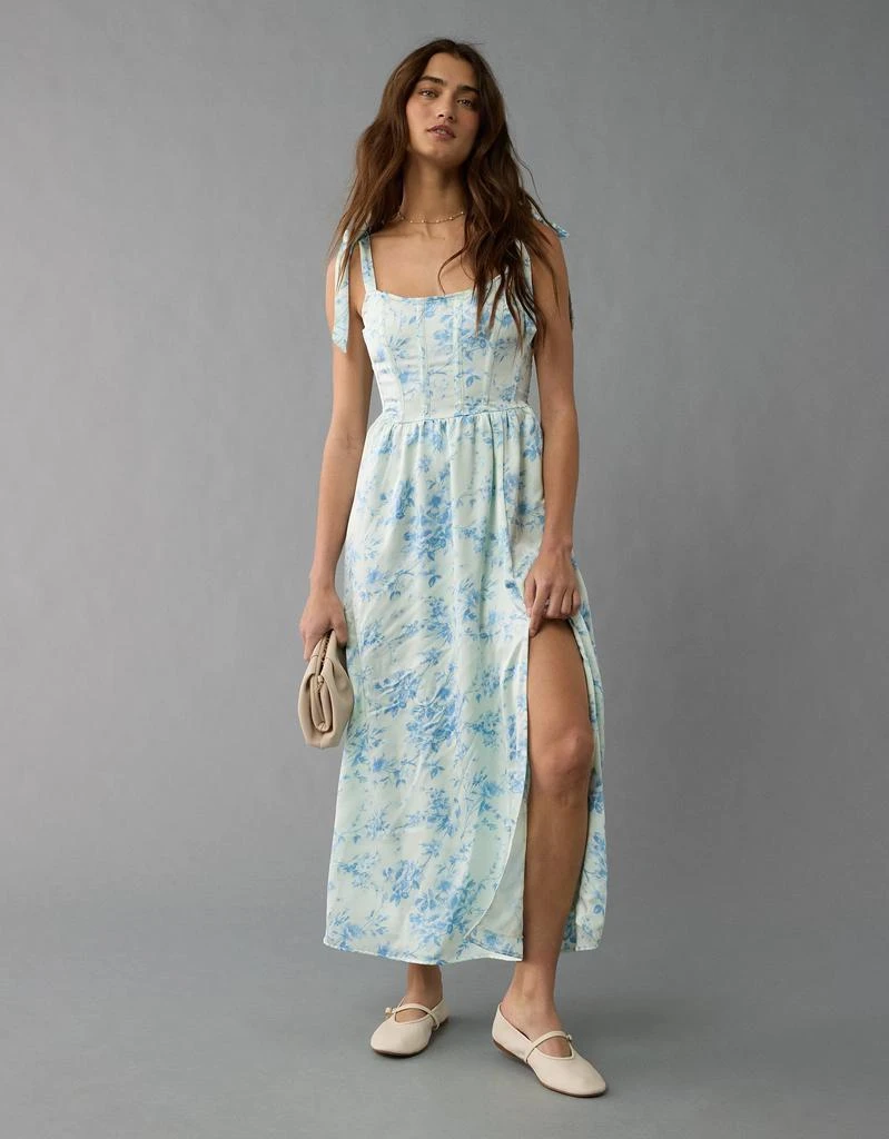 AE AE Corset Tie Strap Floral Midi Dress 6