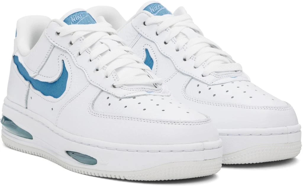 NIKE White & Blue Air Force 1 Low EVO Sneakers 4