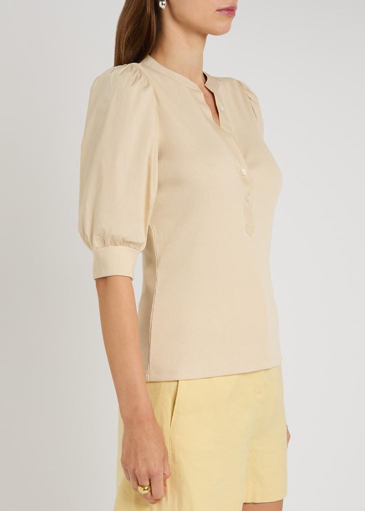 VERONICA BEARD Coralee ribbed stretch-cotton top
