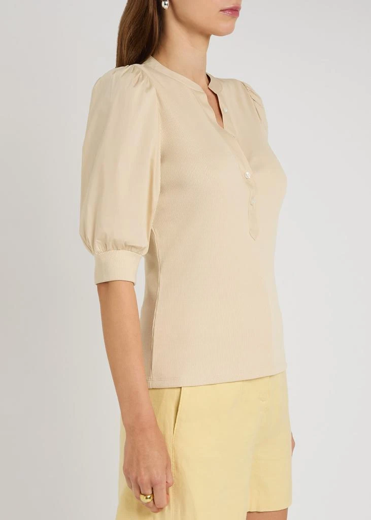 VERONICA BEARD Coralee ribbed stretch-cotton top 2