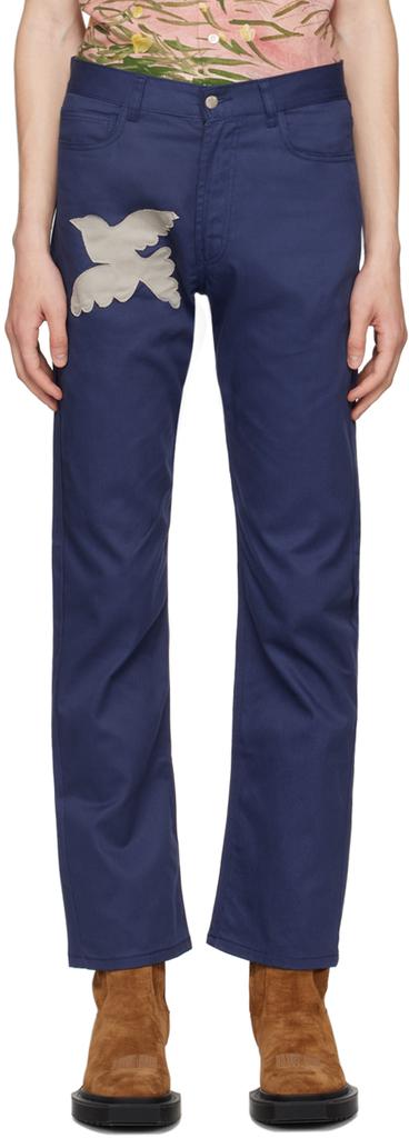 Carne Bollente Navy Only Love! Trousers