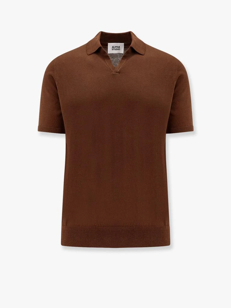 ALPHA STUDIO Cotton crepe polo shirt 1