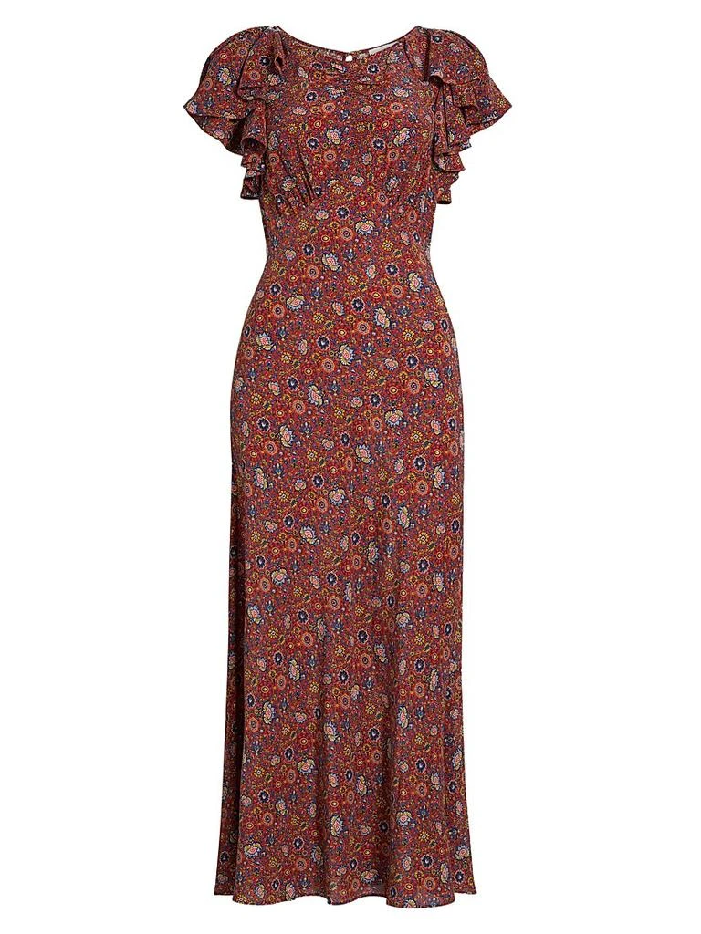 DÔEN Beatriz Floral Silk Short-Sleeve Maxi Dress 1