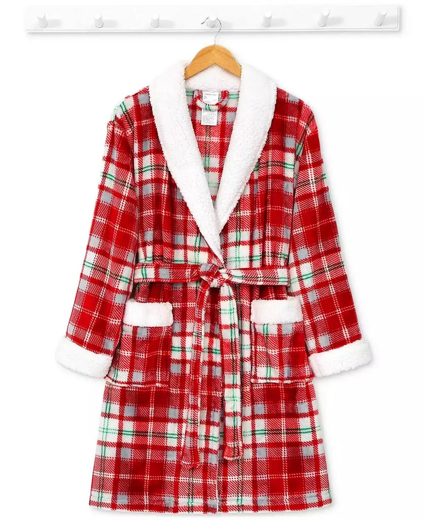 Holiday Lane Plush Printed Short Shawl-Collar Robe, Exclusively at Macy’s 2