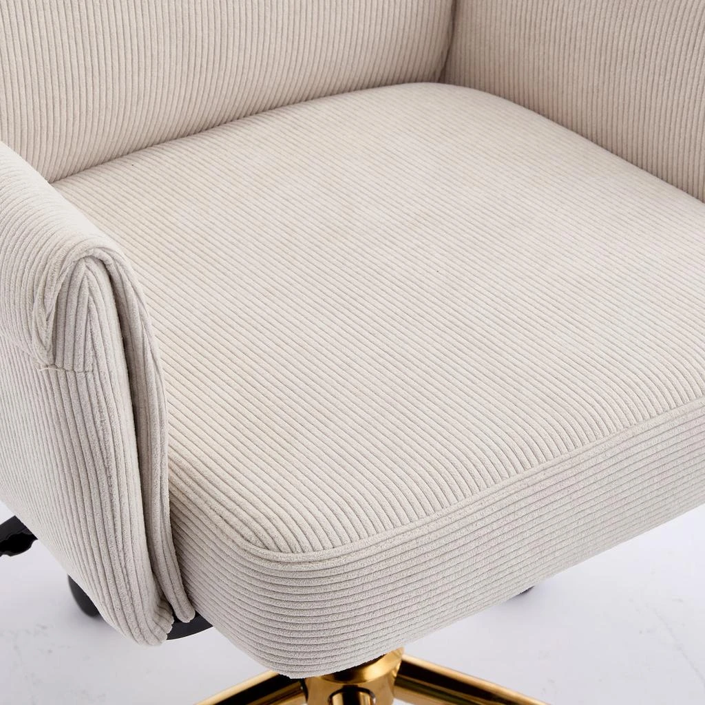 Streamdale Furniture Streamdale Mid-back office chair, striped fabric, ergonomic design, White 3