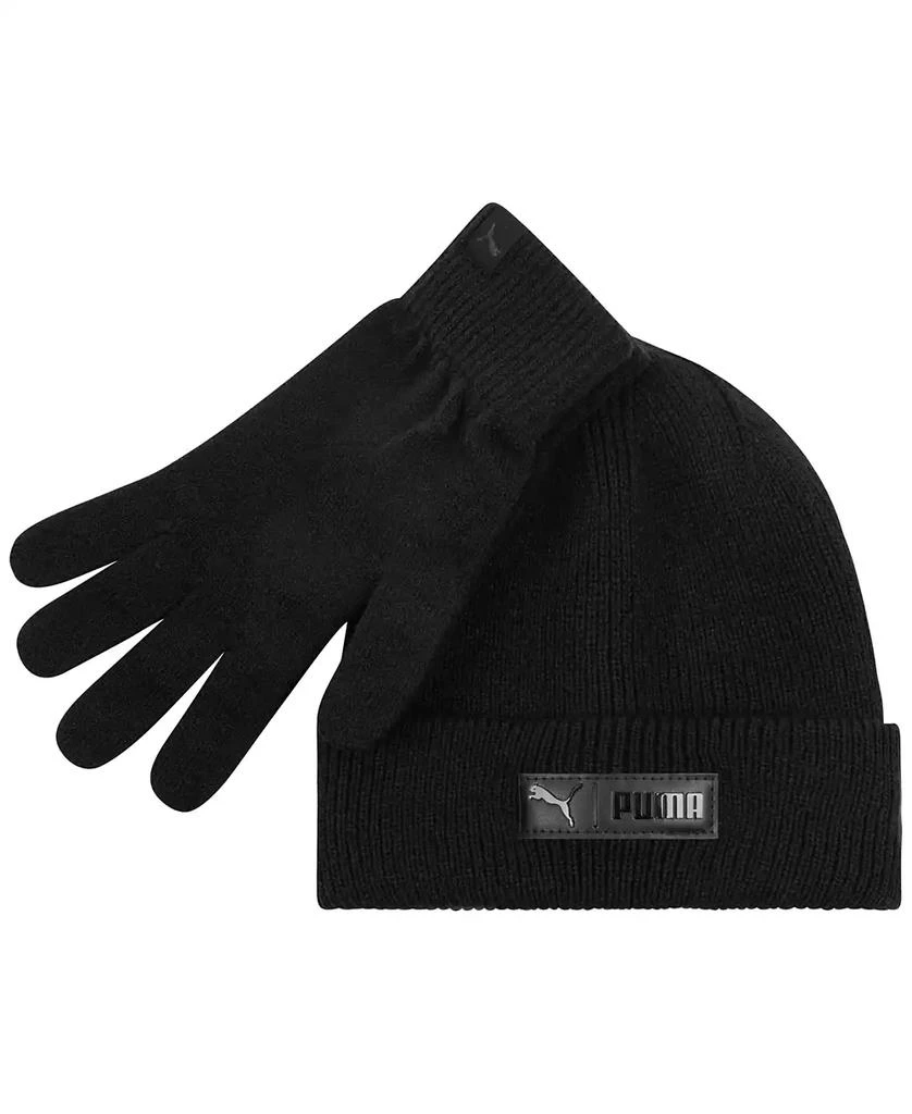 Puma Men's 2-Piece Cuff Beanie and Gloves Set 1