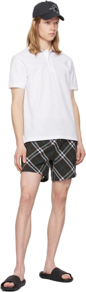 Burberry Black Embossed Check Dive Pool Slides 5