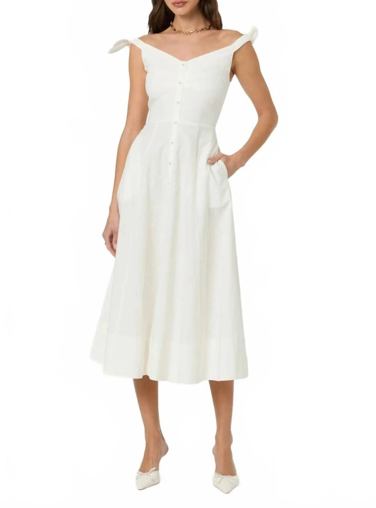 Shop Charelin Linen Off Shoulder Dress In White on Sale at BeyondStyle   Get 33% Off Charelin Linen Off Shoulder Dress In White with Limited-Time  Flash Deals, Exclusive Discounts, and Special Offers.