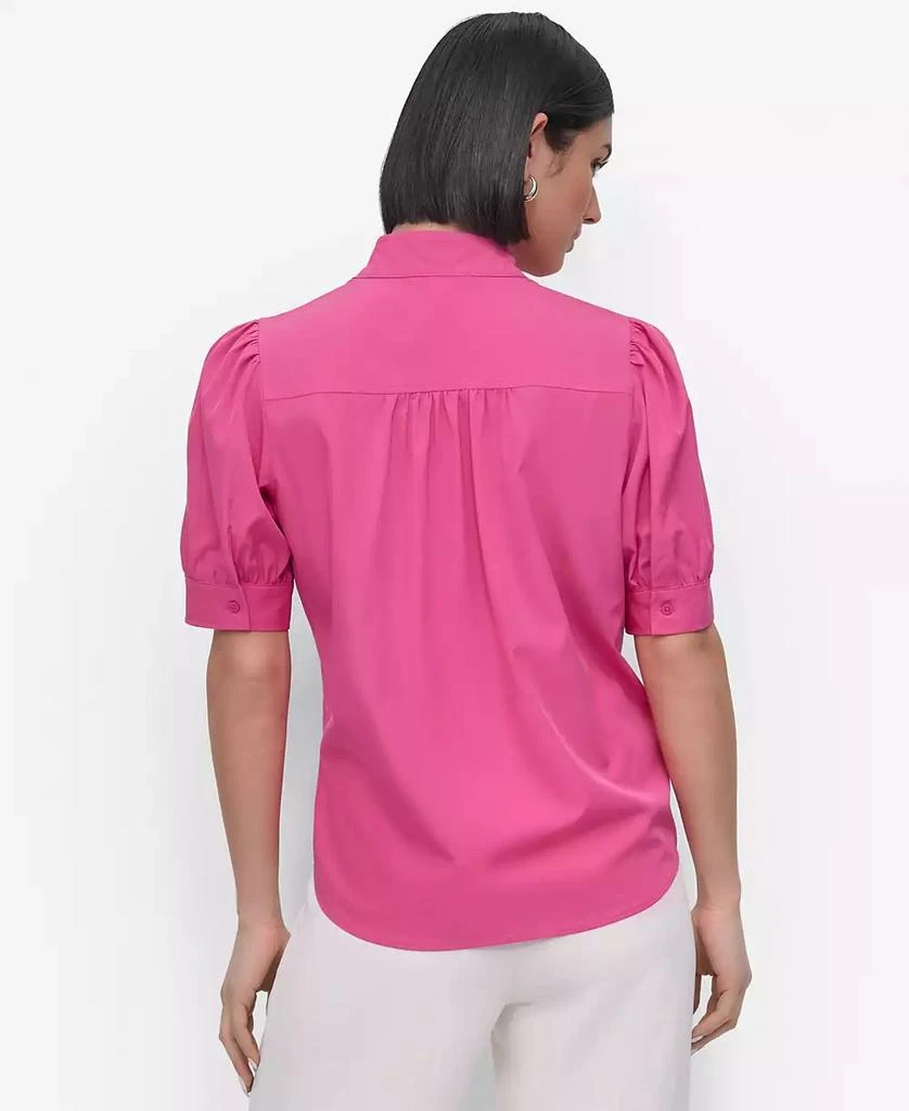 DKNY Women's Mandarin-Collar Puff-Shoulder Shirt 2