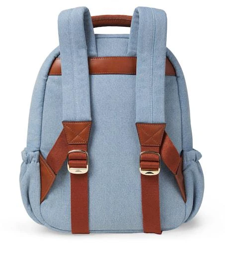 Chloé Logo leather-trimmed denim backpack 3
