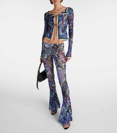 Jean Paul Gaultier Papillon jersey flared pants 2