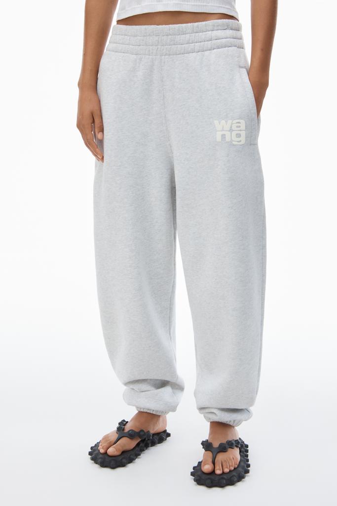 alexander wang ストラクチャードテリーパフロゴスウェット　ホワイト Alexander Wang PUFF LOGO SWEATPANT IN STRUCTURED TERRY - Joggers