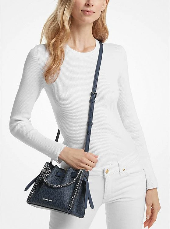 michael_kors Mina Small Signature Logo Chain Crossbody Bag 3