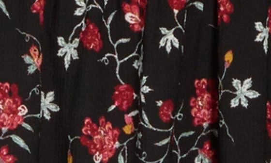 Max Studio V-Neck Short Puff Sleeve Floral Print Tiered Dress 8