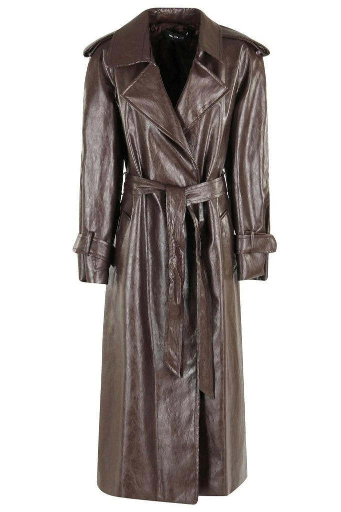 FEDERICA TOSI Eco Leather Trench Coat With Finish