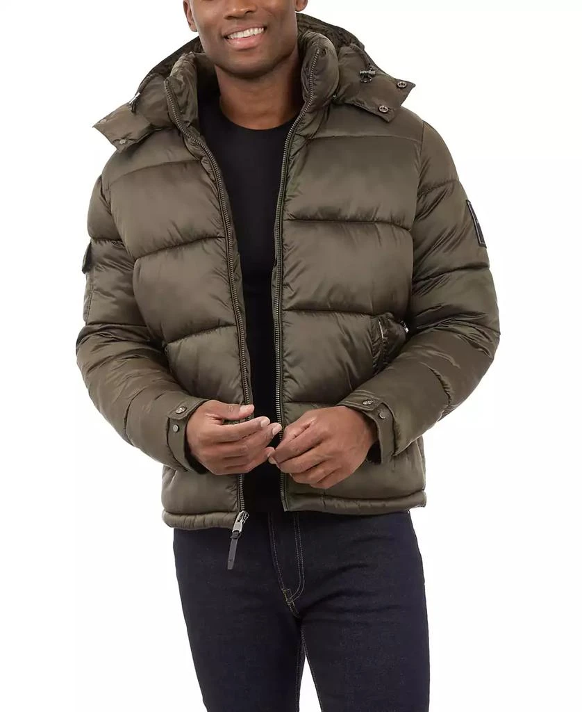 Michael Kors Men's Heavyweight Metallic Finish Hooded Puffer Jacket 4