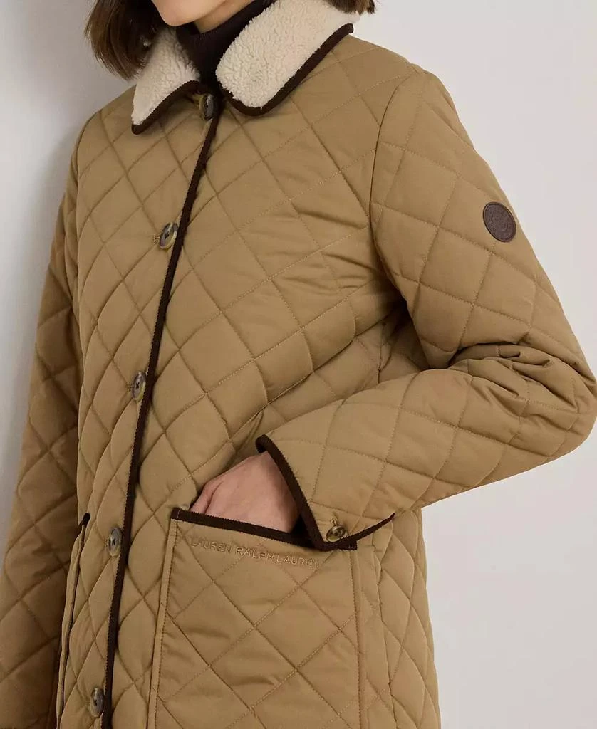 Ralph Lauren Women's Faux-Fur-Collar Quilted Jacket 5