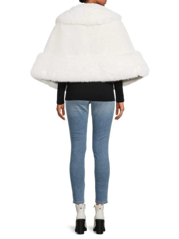 BELLE FARE Embellished Faux Fur Cape 2