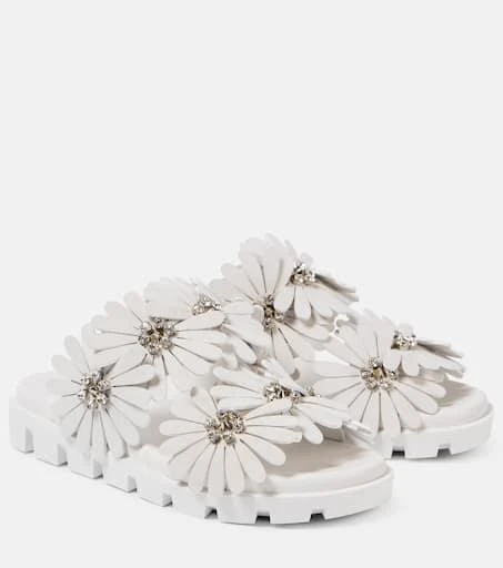 Christian Louboutin Flora Cool suede and leather slides 1