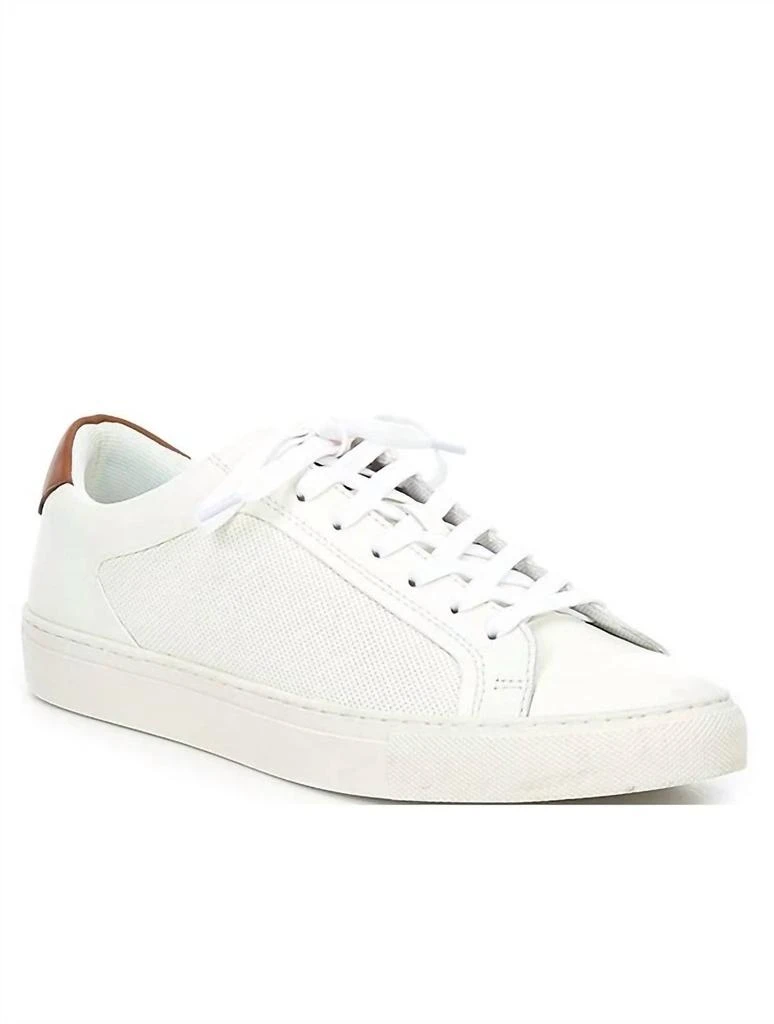 Steve Madden Mens Finneas Lace-Up Sneakers In White Leather 3