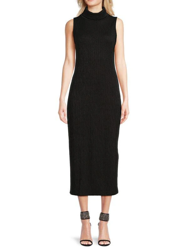 TASH + SOPHIE Turtleneck Sheath Midi Dress 1