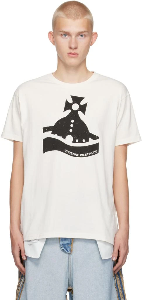 Vivienne Westwood White Sunken Orb Classic T-shirt 1