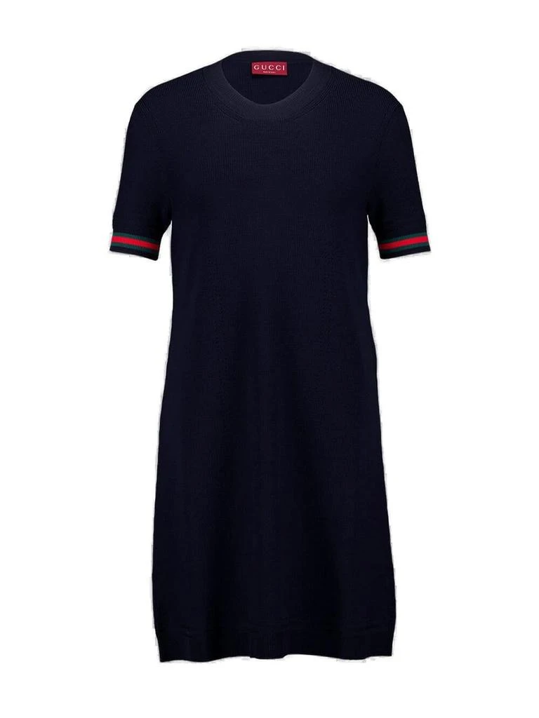Gucci Gucci Web Detailed Extra Fine Mini Dress 1
