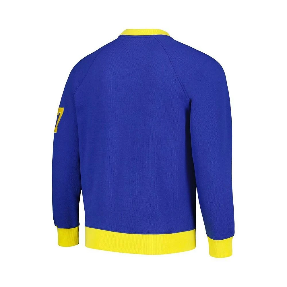 Tommy Hilfiger Men's Royal Los Angeles Rams Reese Raglan Tri-Blend Pullover Sweatshirt 2