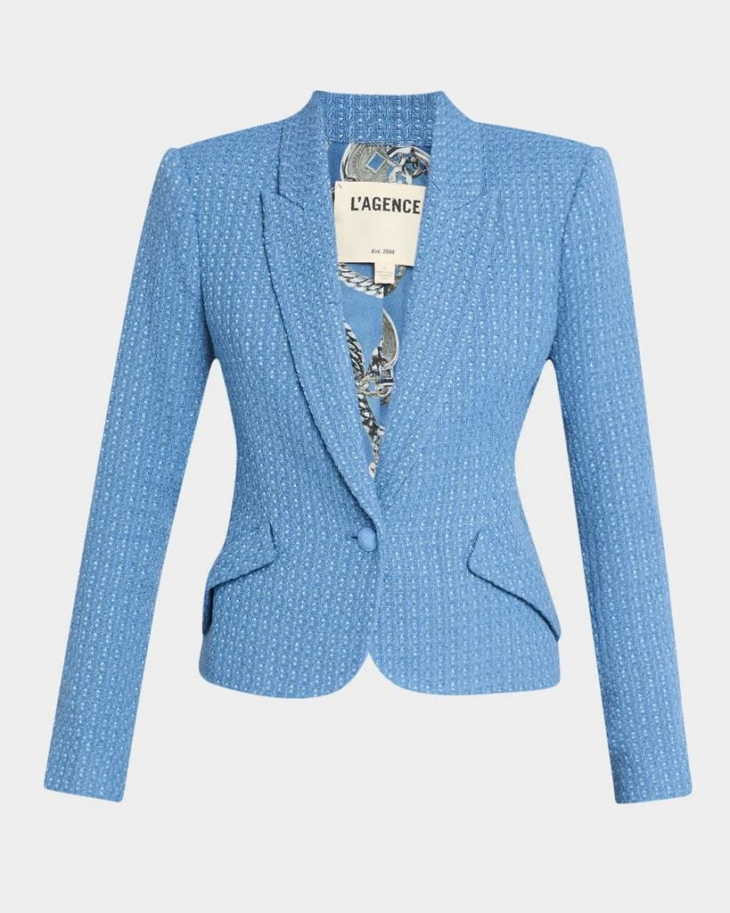L'Agence Jennah Single-Breasted Tweed Blazer 1