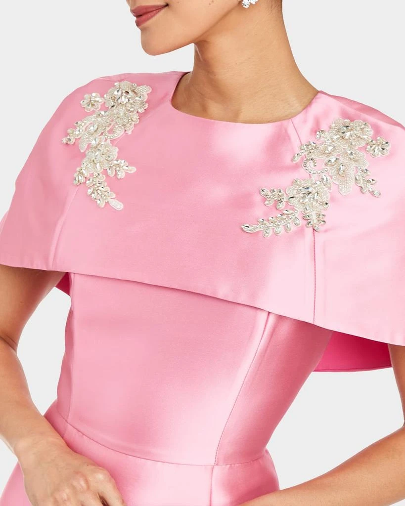 Mestiza New York Eve Rhinestone-Embellished Cape Column Gown 7