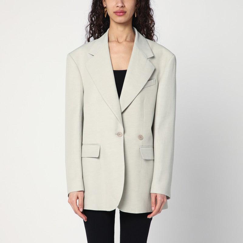 Parosh P.A.R.O.S.H. Women's Greige Jacket In Linen Blend