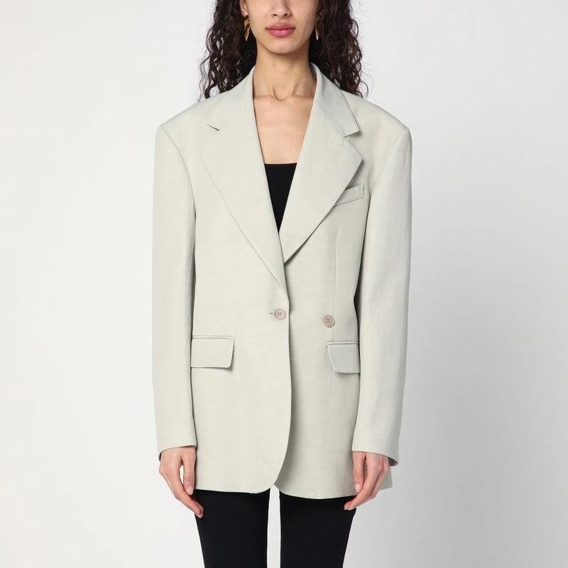 Parosh P.A.R.O.S.H. Women's Greige Jacket In Linen Blend 1