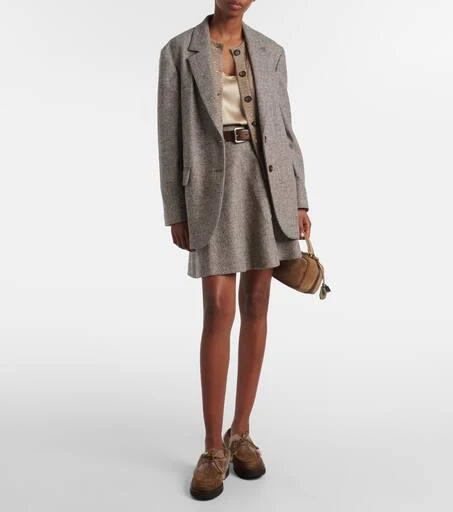 Brunello Cucinelli Shearling-lined suede boat shoes 3