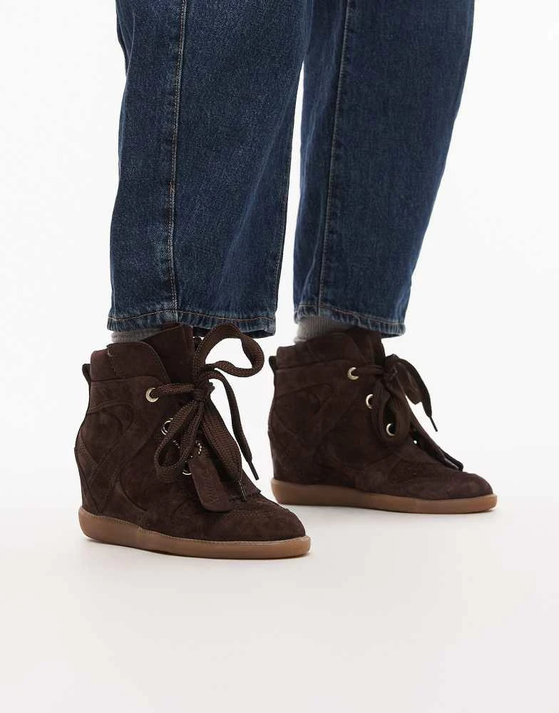 Bronx Bronx Jae-yy suede wedge trainers in coffee bean