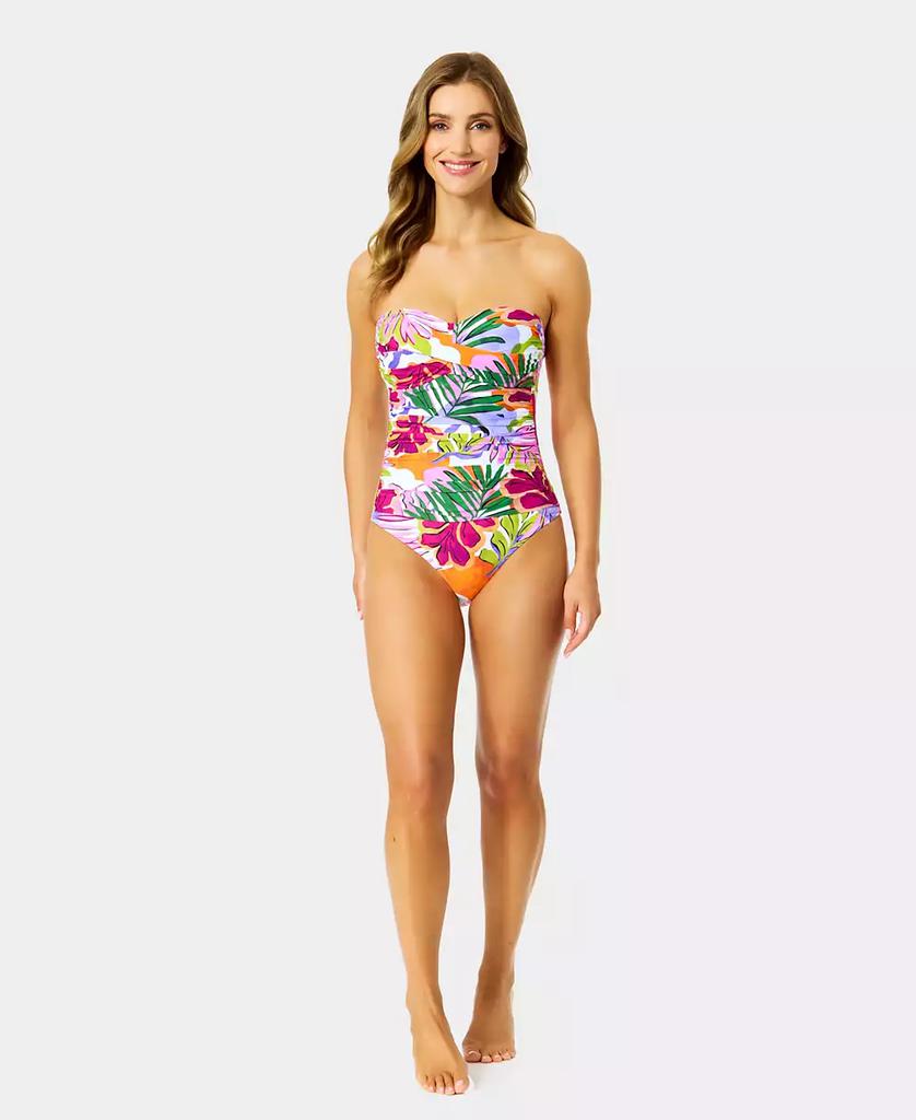 Anne Cole Women's Printed Twist Front Strapless One Piece