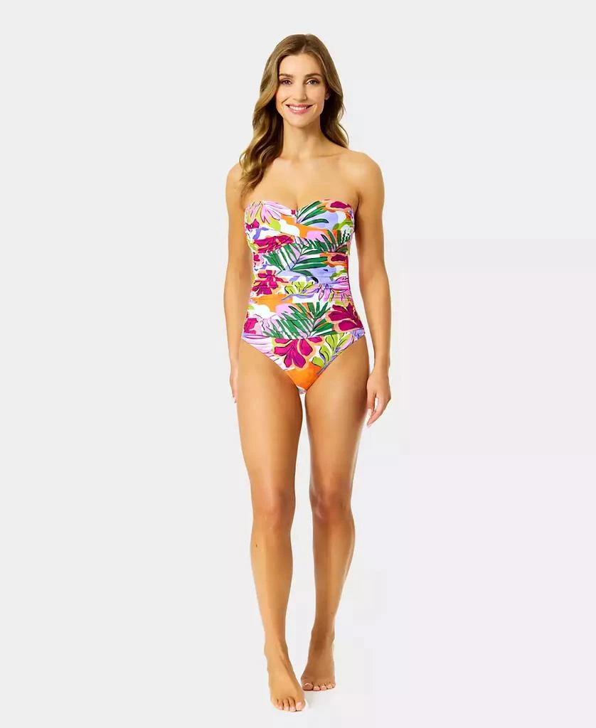 Anne Cole Women's Printed Twist Front Strapless One Piece 1