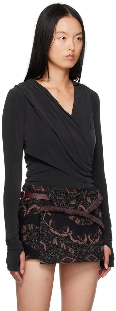 Hyein Seo Black Hooded Long Sleeve T-Shirt 2