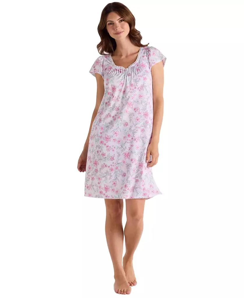 Miss Elaine Women's Short-Sleeve Printed Short Gown 1