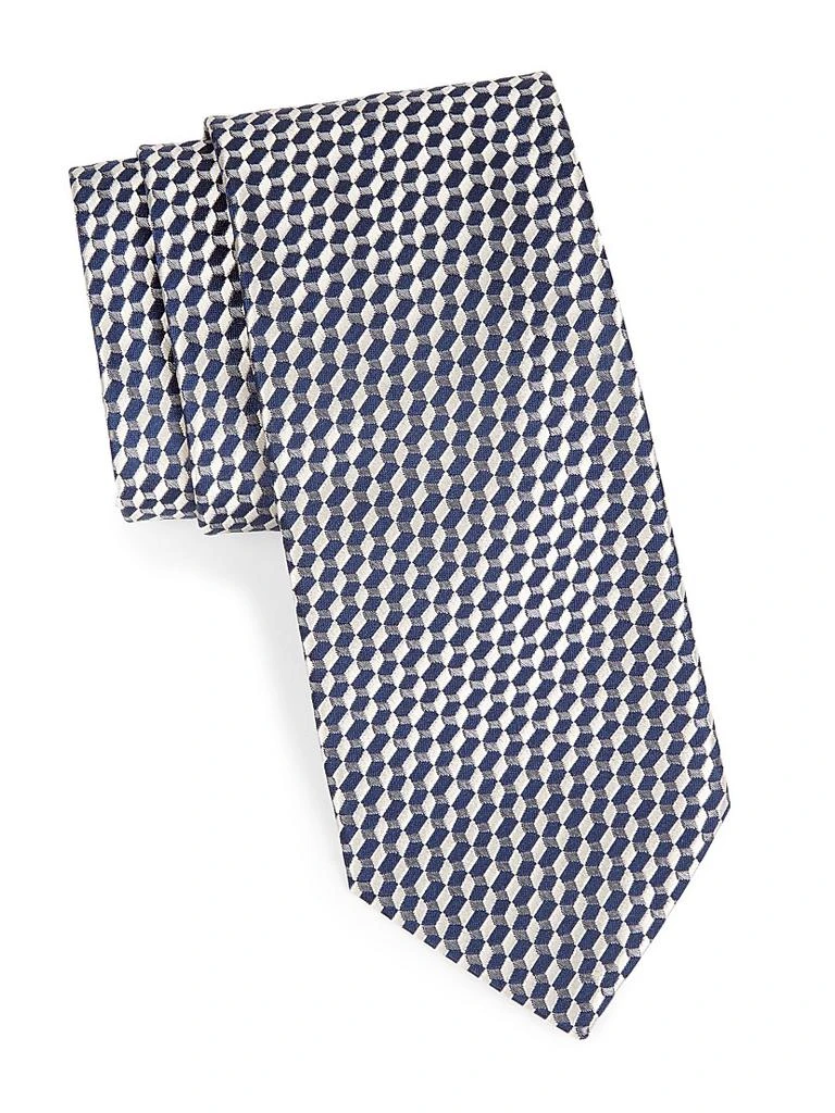 Charvet Neat Geo Block Silk Jacquard Tie 1